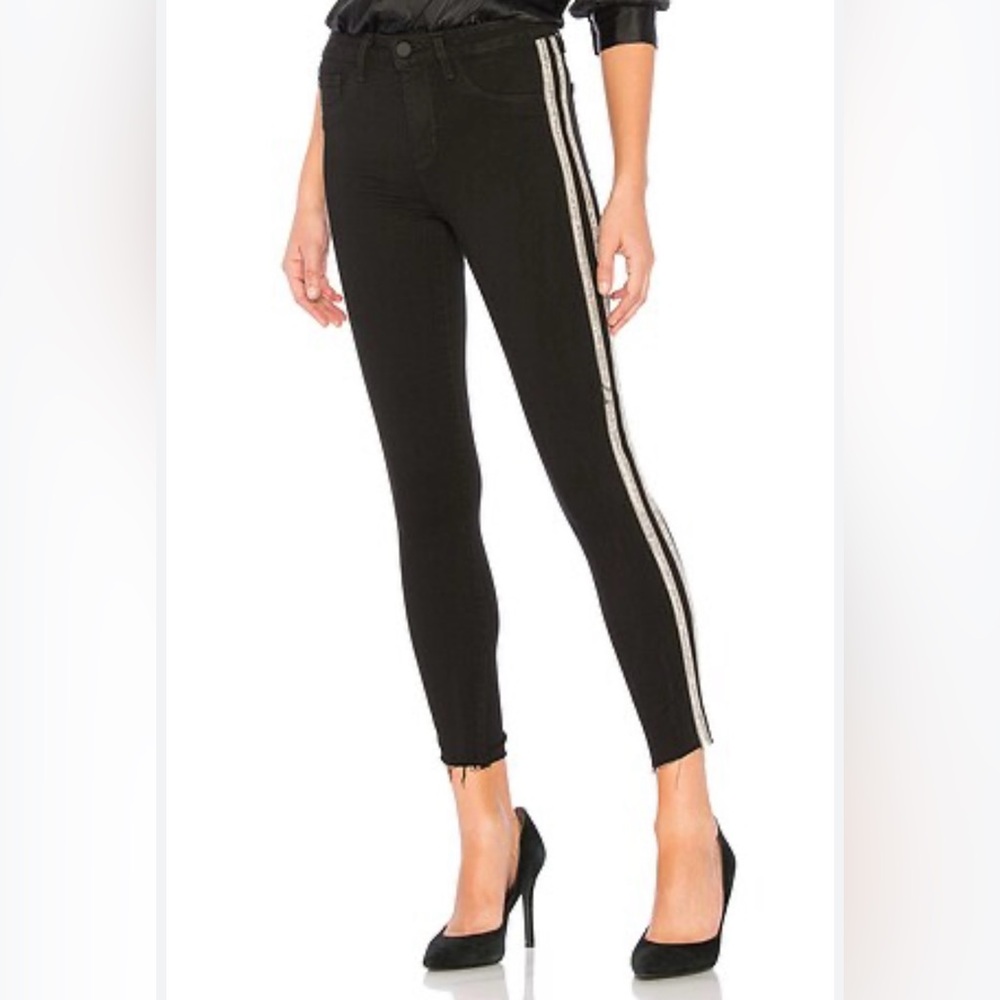 L’agence Margo embellished side rhinestone skinny pants size 26 women’s